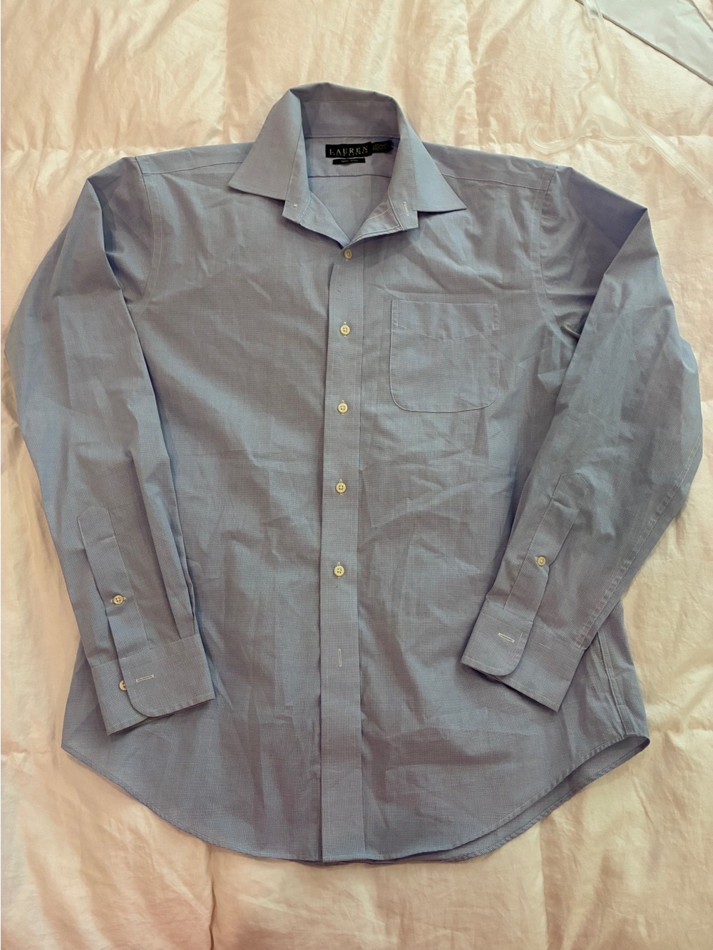 Lauren Ralph Lauren Blue Long-Sleeve Dress Shirt
